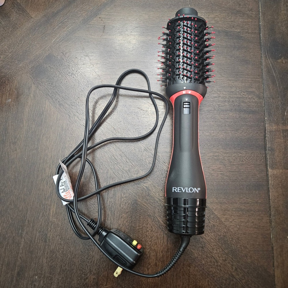 Revlon One-Step Volumizer Hot Air Brush Black Red Oval Detachable Blowout Tool